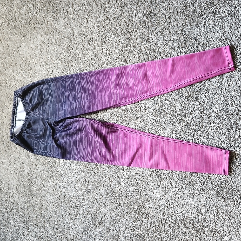 Black and pink ombre compression tights